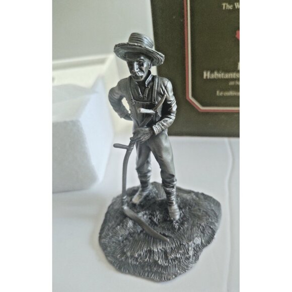 Franklin Mint People of Canada Pewter Figurine The  Wheat Farmer with Box 1977 - Picture 4 of 12